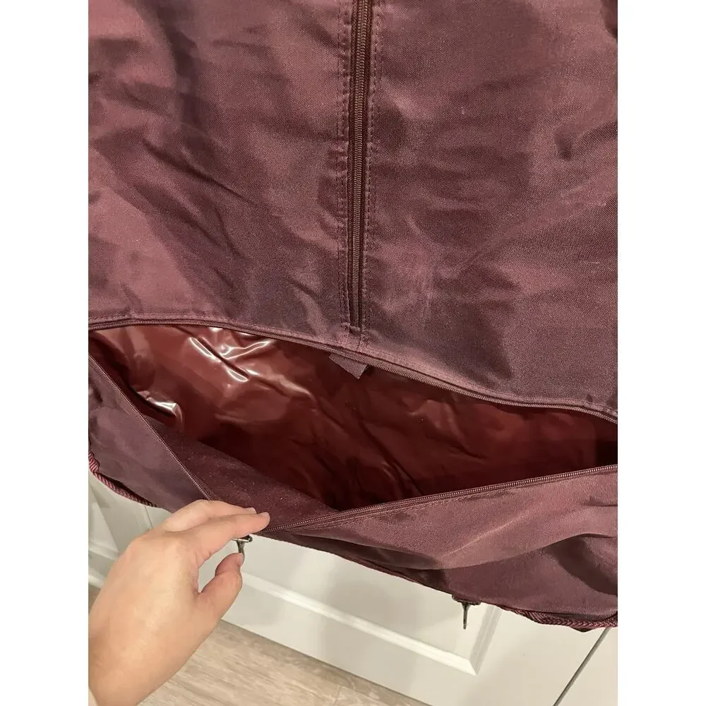 Pierre Cardin Burgundy Foldable Hanging Travel Suit Garment Bag